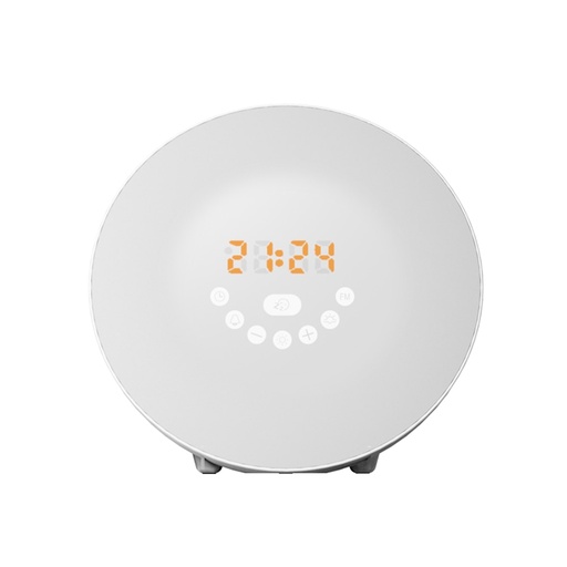 [32796940816-TW] 帶有模擬日出LED燈的新數字鬧鐘喚醒FM無線電彩色光觸摸SEN