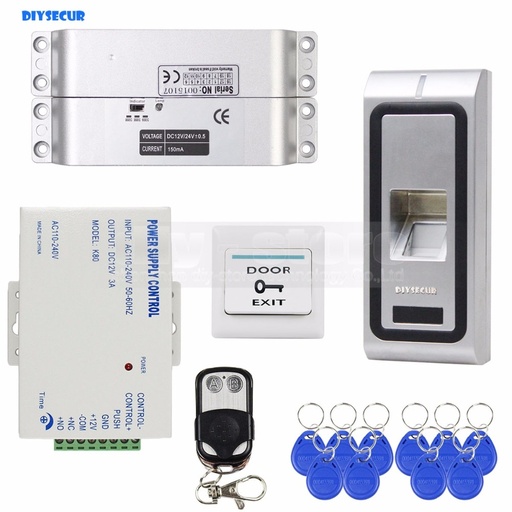 [32799620695-TW] DiySecur電動彎曲鎖指紋指紋125kHz RFID ID卡讀取器門訪問控制系統套件