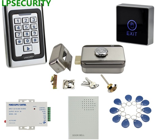 [32812126292-TW] lpsecurity金屬盒鍵盤RFID訪問控制系統套件套件套裝電動門鎖套件免費pas