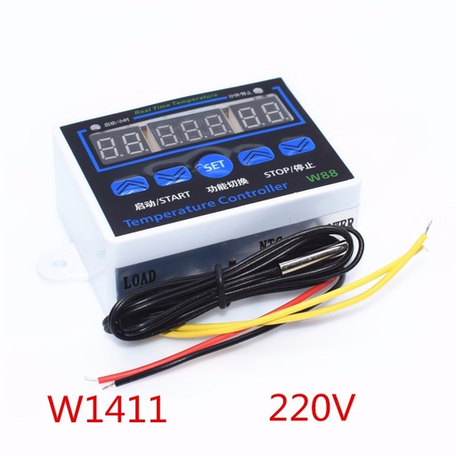 [32833622841-TW] 10pcs W1411智能電子LED數字溫度控制器AC 220V 10A XH-W1411 12V恆溫器