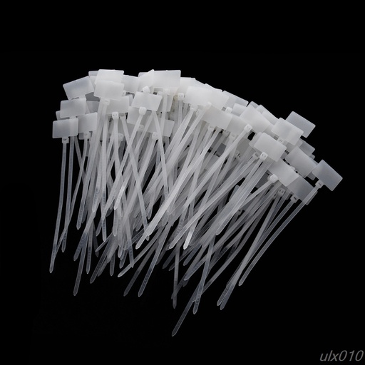 [32838322882-TW] 100pcs白色塑料尼龍標記標籤標籤貼紙紮帶2mm x 110mm S08降船