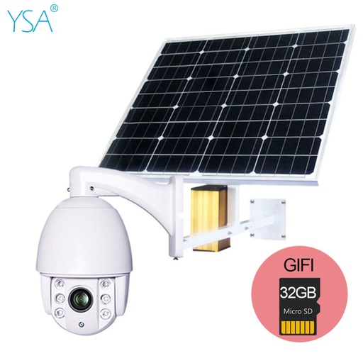 [32841687611-TW] 60W太陽能面板IP攝像頭WiFi 1080p HD 3G 4G SIM卡PTZ太陽能攝像頭室外5X光學DOM