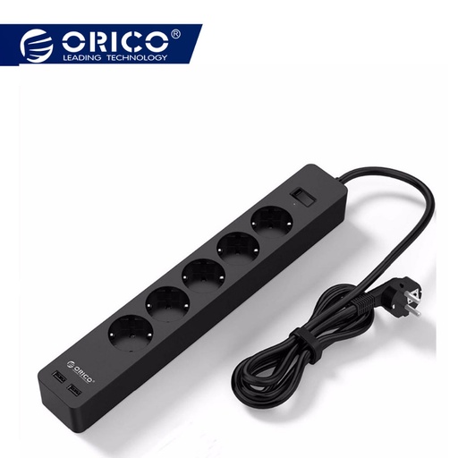 [32912369196-TW] ORICO 3/5 AC+2 USB電源插座家庭辦公室電湧保護器歐盟插頭Hargers Hargers Extensi