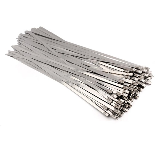 [32919805878-TW] 100pcs 4.6x300/200/150mm不銹鋼金屬電纜紮帶拉鍊式裝置排氣帶感應管道