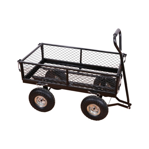[32943917115-TW] 帶有可移動側面重型戶外大型花園手推車負載容量4的鋼製貨車花園購物車4