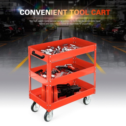 [32955751361-TW] 3層貨架重型車間車庫DIY工具存儲手推車車輪車托盤持有h