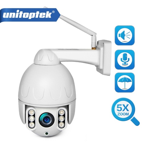 [32963351026-TW] 迷你PTZ WiFi IP攝像頭1080P 5X變焦室外圓頂無線無線ip攝像頭2.0MP夜視50m S