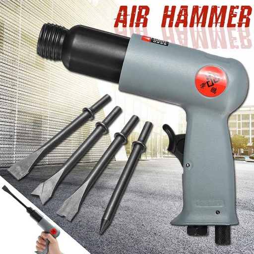 [32965334099-TW] 空氣鎚鑽工具套件，帶4件鑿子1/4英寸碎屑鉚接氣動氣動工具HA