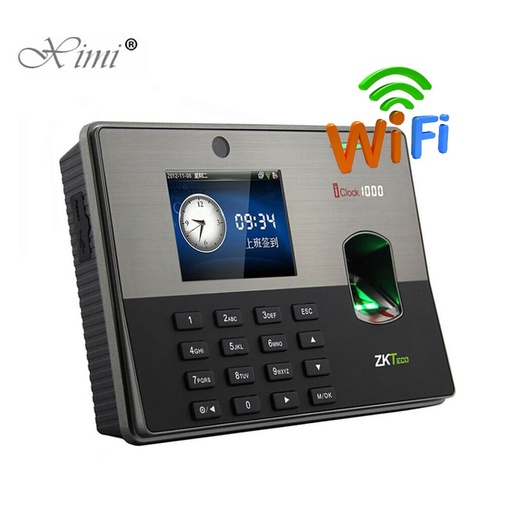 [32968920756-TW] WiFi TCP/IP生物識別指紋門訪問控制系統ZK ICLOCK 1000指紋時間出席