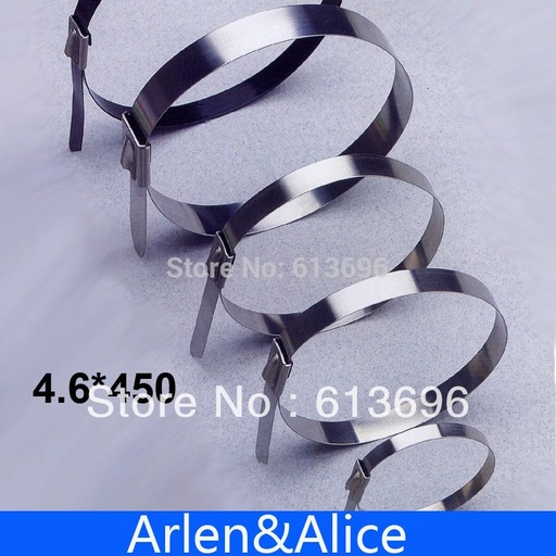 [696501726-TW] 100pcs 4.6mmx450mm不銹鋼拉鍊電纜綁帶鎖定包裹
