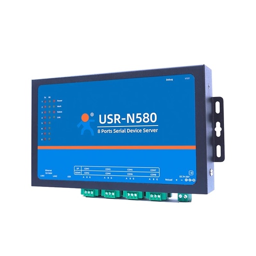 [8 USR-N580-TW] 8串行端口RS485到以太網轉換器IoT設備服務器USR-N580支持Modbus