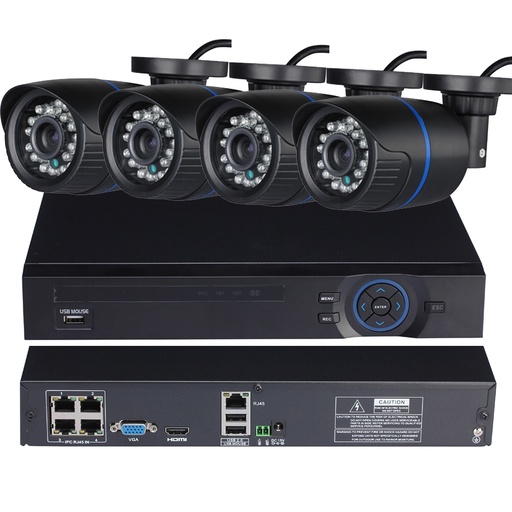 [AL4NVR1080POE-TW] 4CH Full-HD 1080P 15V POE NVR 4pcs 720P 960P 1080P Bullte 12V POE Camera POE NVR Kit Home Security IP Camera System