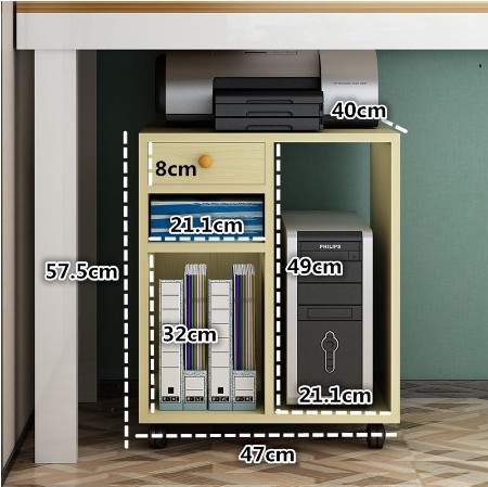 [cabinet05-TW] 簡約打印機架可移動電腦主機架放置收納架帶滑輪主機箱臺式主機柜