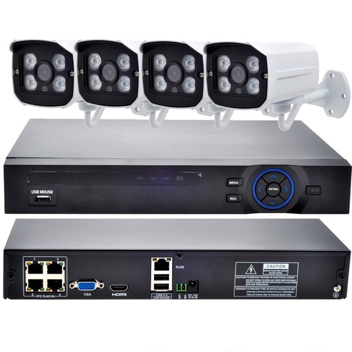 [GD1080NVR4IP2MPPOE-TW] POE 2MP Network Surveillance Camera System Kit 4CH 1080P Full HD 15V POE NVR 4Pcs 2MP HD IP Cameras Outdoor ONVIF Set