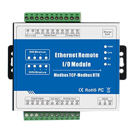 [M100T-TW] Modbus TCP以太網遙控IO模塊2數字輸入2數字輸出2模擬輸入M100T（幹聯繫DI）