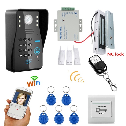 [MJFR11-1-TW] Mountainone防水720p無線WiFi RFID密碼視頻視頻門電話門鈴對講系統+1