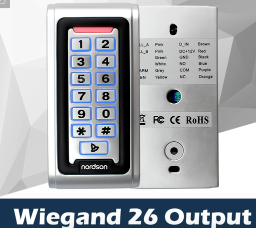 [NORDS10092216-TW] 防水IP68 Wiegand Ouput金屬單門RFID訪問控制帶有發光鍵盤