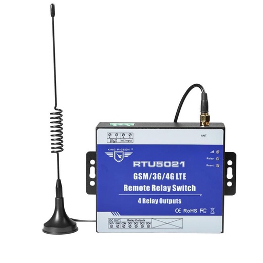 [RTU5021-TW] 無線GSM 3G 4G繼電器開關SMS遙控器4繼電器輸出SMS應用程序計時器Web設置IOT