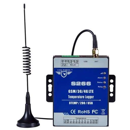 [S266-TW] 國王鴿子溫度監測警報數據記錄器錄音機支持高/低SMS/呼叫警報S266