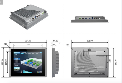 [SENKE101118570020-TW] Linux Ubuntu X86 IoT IP65防水液晶顯示無風扇拉力平板電腦12.1英寸工業面板PC