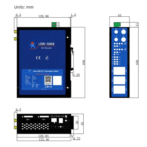 [USR-G808-TW] 工業4G多蜂窩路由器雙SIM SIM LTE卡插槽安全無線連接路由器DIN-RAIL安裝M2M IoT應用