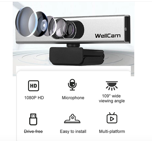 [WCAM101119340527-TW] 網絡攝像頭1080P全高清攝像頭內置麥克風USB Web攝像頭PC計算機Mac筆記本電腦台式機YouTube Skype Win10